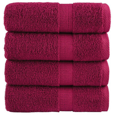 Berkfield Premium Wash Towels Solund 4Pcs Bordeaux 30X30Cm 600Gsm - image 1