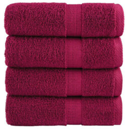 Berkfield Premium Wash Towels Solund 4Pcs Bordeaux 30X30Cm 600Gsm - thumbnail 1