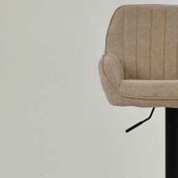 Lakeland Furniture Bronx Fawn Brown Fabric Black Adjustable Base Bar Stool - thumbnail 8