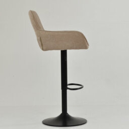 Lakeland Furniture Bronx Fawn Brown Fabric Black Adjustable Base Bar Stool - thumbnail 5