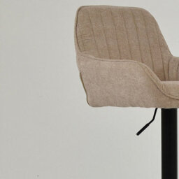 Lakeland Furniture Bronx Fawn Brown Fabric Black Adjustable Base Bar Stool - thumbnail 7