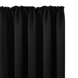 Deconovo Super Soft Thermal Insulated Curtains Blackout Curtains Pencil Pleat Curtains For Bedroom Black W55 X L82 Inch 2 Panels - thumbnail 8