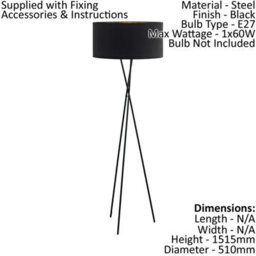 Stylish Black Floor Lamp With Copper Shade And Pedal Switch For E27 Bulb