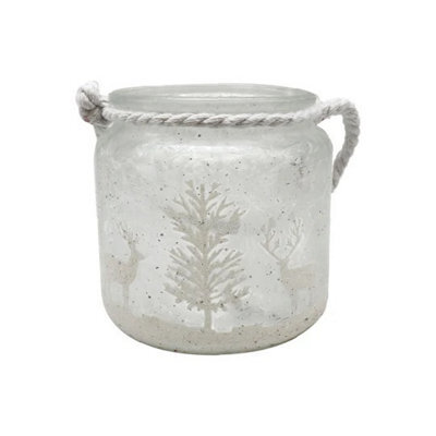 Christmas Candle Holder Frosted 10Cm X 10Cm X 10Cm - image 1