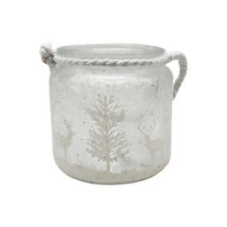 Christmas Candle Holder Frosted 10Cm X 10Cm X 10Cm - thumbnail 1