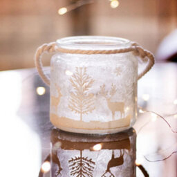 Christmas Candle Holder Frosted 10Cm X 10Cm X 10Cm - thumbnail 2