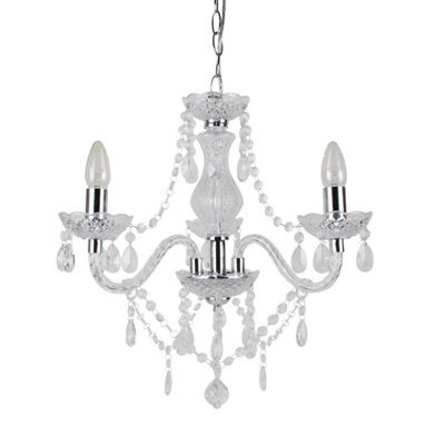 First Choice Lighting Clear And Chrome Marie Therese Style 3 X 40W Chandelier - image 1