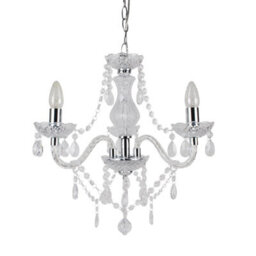 First Choice Lighting Clear And Chrome Marie Therese Style 3 X 40W Chandelier - thumbnail 1