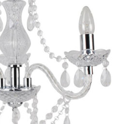 First Choice Lighting Clear And Chrome Marie Therese Style 3 X 40W Chandelier - thumbnail 6