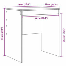Berkfield Grey Writing Desk Grey Sonoma Particle Board 70 X 50 X 76 Cm - thumbnail 8