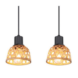 Luminosa Lighting Luminosa Wenna Bar Pendant Ceiling Light Matt Black 4X E27 - thumbnail 4