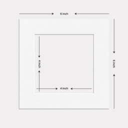 Ak Frames 6X6 White Picture Mounts To Fit 4X4 Aperture Size - Mount Board Only (No Frame Included) - thumbnail 3
