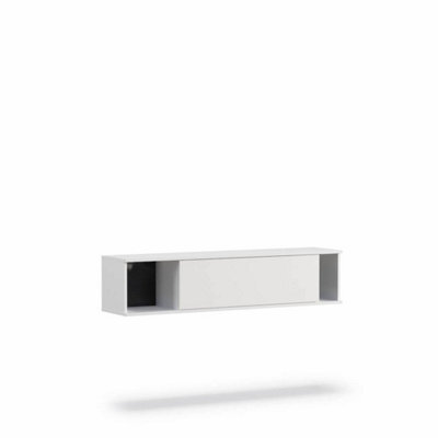 Arte Querty 06 Wall Shelf In White Matt - Modern Storage With A Bold Aesthetic - W1350mm X H300mm X D300mm - image 1