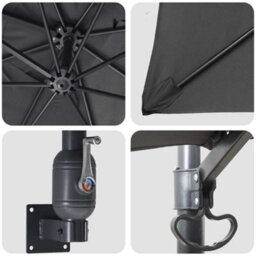 Berkfield Wall-Mounted Garden Parasol Anthracite 247 Cm - thumbnail 7