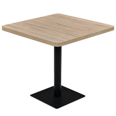 Berkfield Elegant Bistro Table Mdf And Steel Square 80X80X75 Cm Oak Colour - image 1