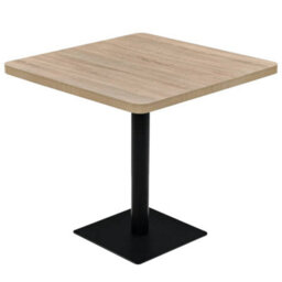 Berkfield Elegant Bistro Table Mdf And Steel Square 80X80X75 Cm Oak Colour - thumbnail 1