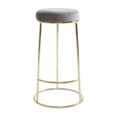 Orsina Manhattan Grey Velvet Tall Bar Stool - image 1