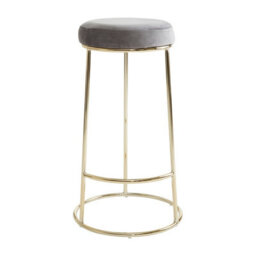 Orsina Manhattan Grey Velvet Tall Bar Stool