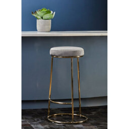 Orsina Manhattan Grey Velvet Tall Bar Stool - thumbnail 4