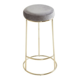 Orsina Manhattan Grey Velvet Tall Bar Stool - thumbnail 2