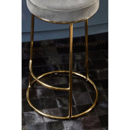 Orsina Manhattan Grey Velvet Tall Bar Stool - thumbnail 6