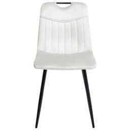 Beliani Set Of 4 Dining Chairs Argyle Velvet Off-White - thumbnail 5