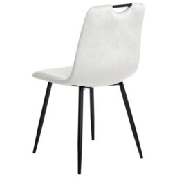 Beliani Set Of 4 Dining Chairs Argyle Velvet Off-White - thumbnail 7