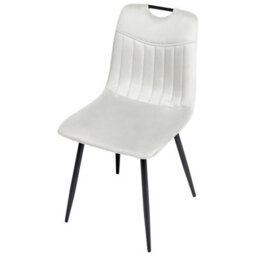 Beliani Set Of 4 Dining Chairs Argyle Velvet Off-White - thumbnail 6