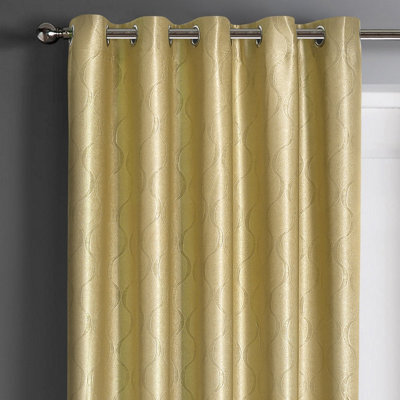Velosso Evisa Thermal Dimout Ready Made Eyelet Curtains - Ochre