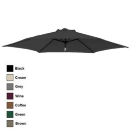 Rinse Bathrooms Black Replacement Parasol Canopy Replacement Parasol Cover Fabric For Garden Umbrella 2.7M 8 Arm - thumbnail 2