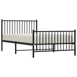 Berkfield Metal Bed Frame With Headboard And Footboard Black 107X203 Cm - thumbnail 3
