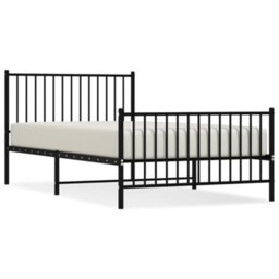Berkfield Metal Bed Frame With Headboard And Footboard Black 107X203 Cm - thumbnail 2