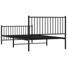 Berkfield Metal Bed Frame With Headboard And Footboard Black 107X203 Cm - thumbnail 7