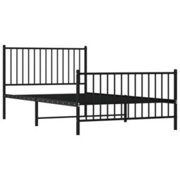 Berkfield Metal Bed Frame With Headboard And Footboard Black 107X203 Cm - thumbnail 4