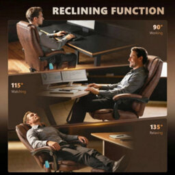 Heated 6 Points Vibration Massage Executive Office Chair Grey - thumbnail 5