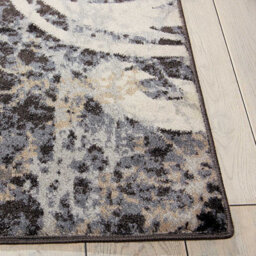 Ivory Charcoal Rug, Stain-Resistant Floral Rug With 10mm Thick, Luxurious Rug For Bedroom, & Dining Room-66 X 229Cm (Runner) - thumbnail 4