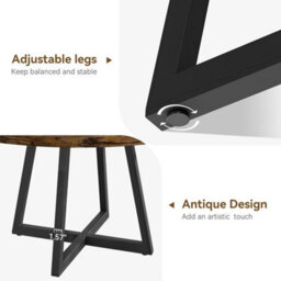 "Dining Table 47"" Round Metal Base Wood Top Space Saving Table" - thumbnail 6