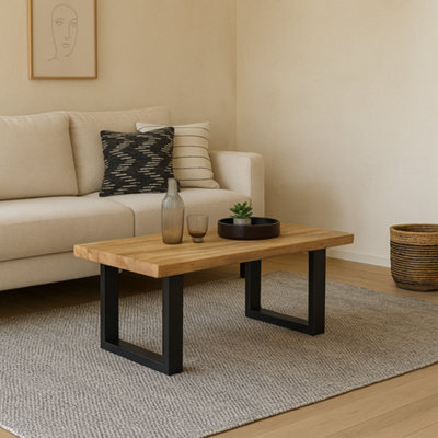 Wyld Haus London Mango Wood Rectangular Coffee Table With Metal Legs 1150 X 450mm - image 1