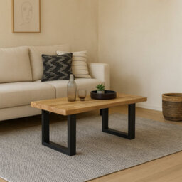Wyld Haus London Mango Wood Rectangular Coffee Table With Metal Legs 1150 X 450mm - thumbnail 1