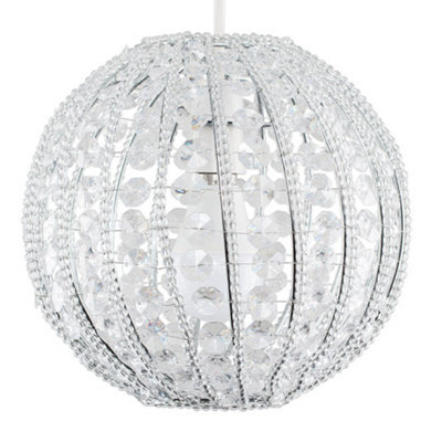 Valuelights Modern Ornate Design Round Ceiling Shade With Clear Acrylic Jewels (D)24Cm - image 1