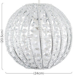 Valuelights Modern Ornate Design Round Ceiling Shade With Clear Acrylic Jewels (D)24Cm - thumbnail 8