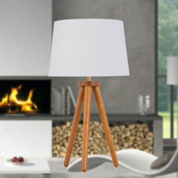 First Choice Lighting Voyage - Dark Oak Table Lamp Or Bedside Light With White & Gold Shade - thumbnail 3
