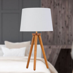 First Choice Lighting Voyage - Dark Oak Table Lamp Or Bedside Light With White & Gold Shade - thumbnail 4