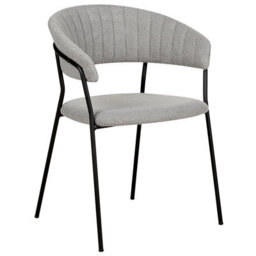 Beliani Set Of 2 Dining Chairs Mariposa Boucle Grey - thumbnail 4