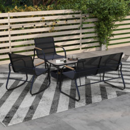 Gainoom 4 Pieces Patio Furniture Set With 2 Rocking Bistro Chairs Outdoor Conversation Set - thumbnail 1