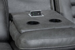 Faux Leather Grey 3 Seater Manual Recliner Sofa Venetian - thumbnail 7