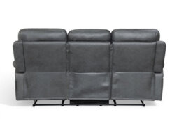 Faux Leather Grey 3 Seater Manual Recliner Sofa Venetian - thumbnail 6