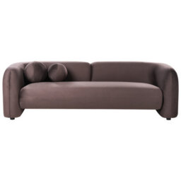 Beliani Sofa 3 Seater Leiren Velvet Dark Brown - thumbnail 5