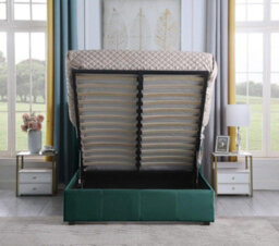 Seconique Amelia Plus 5Ft Kingsize Storage Lift Up Bed Green Velvet Fabric - thumbnail 5
