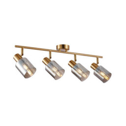 Luminosa Lighting Luminosa Santia Ceiling Spotlight Bar Brass 4Xe14